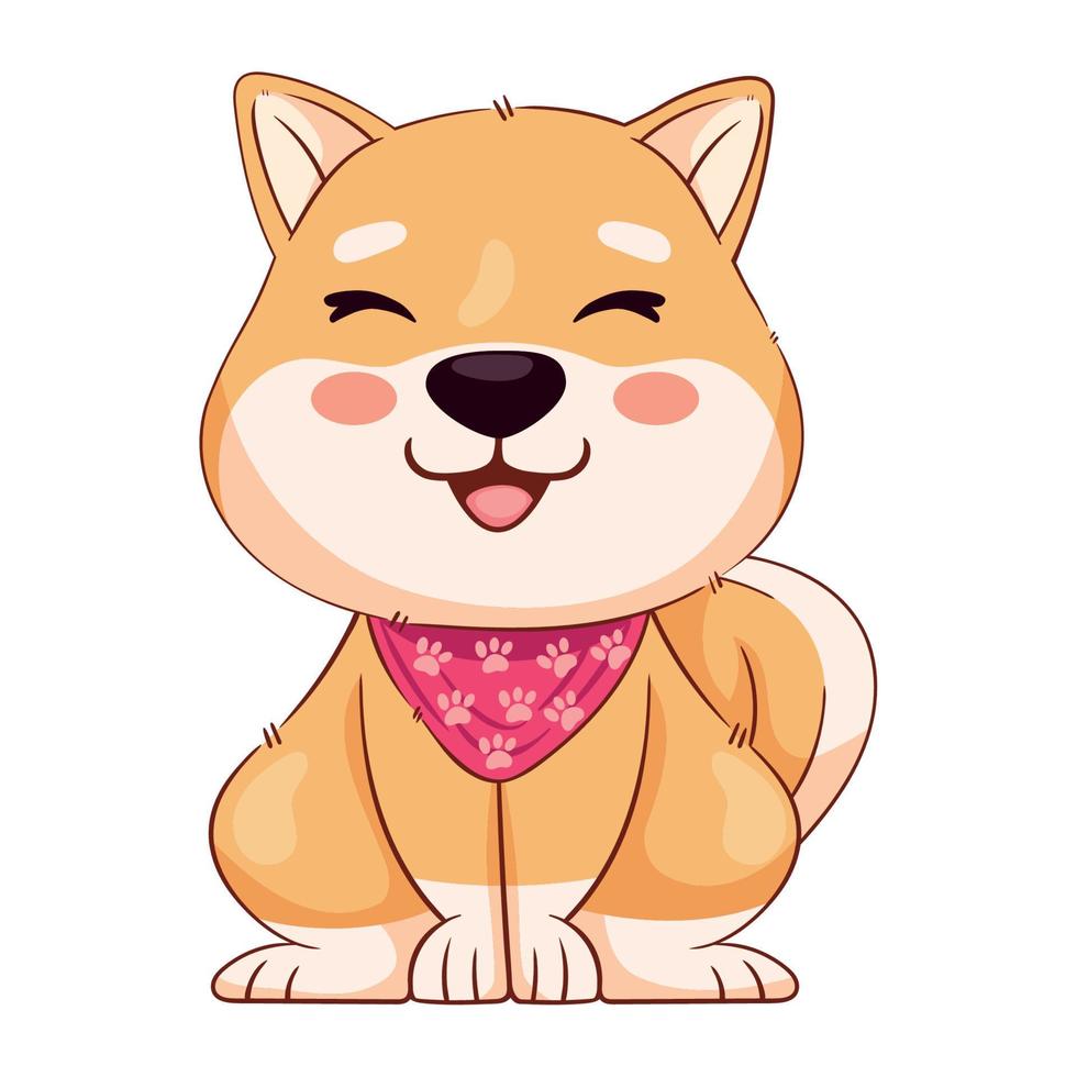 shiba inu smiling vector