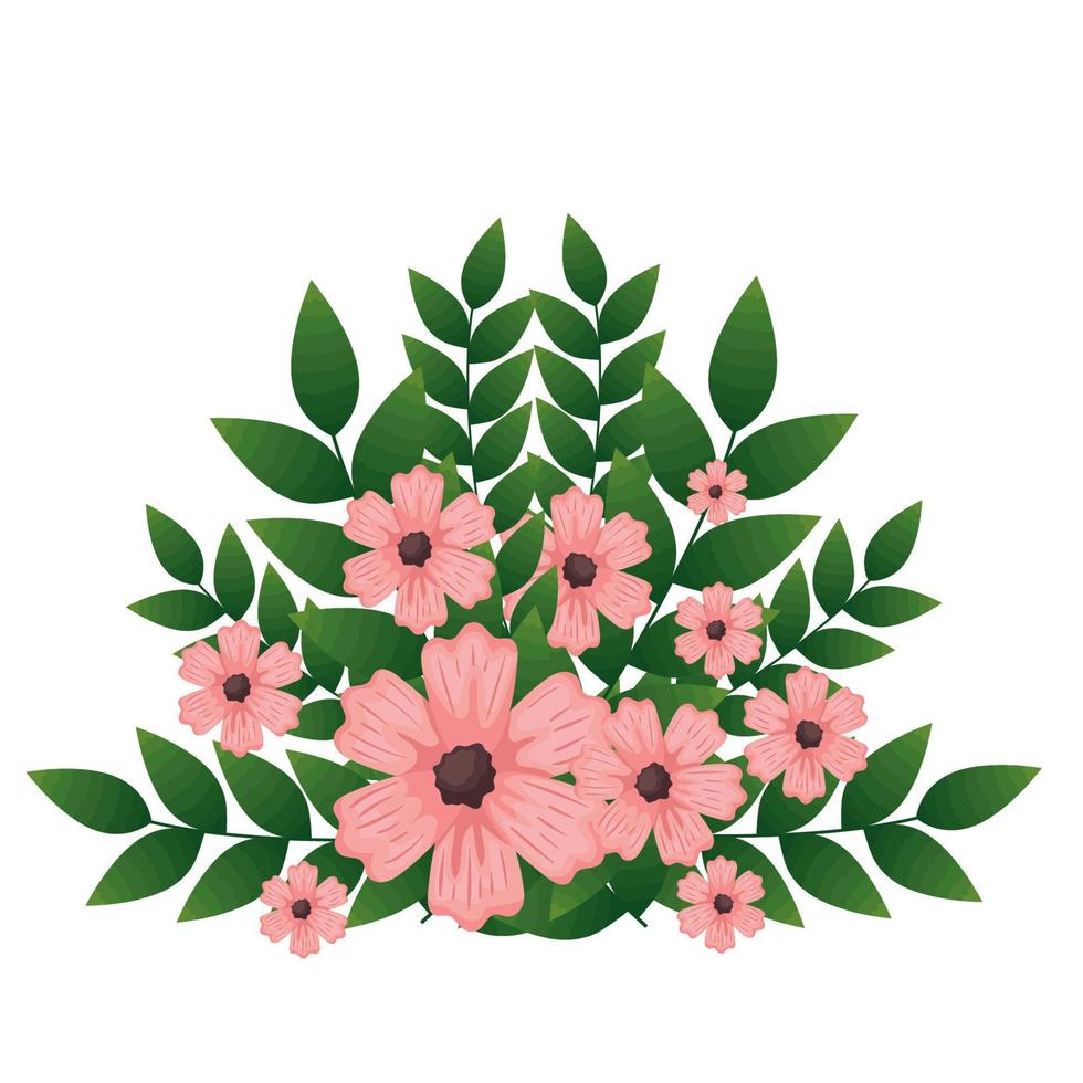 arbusto con flores rosas vector