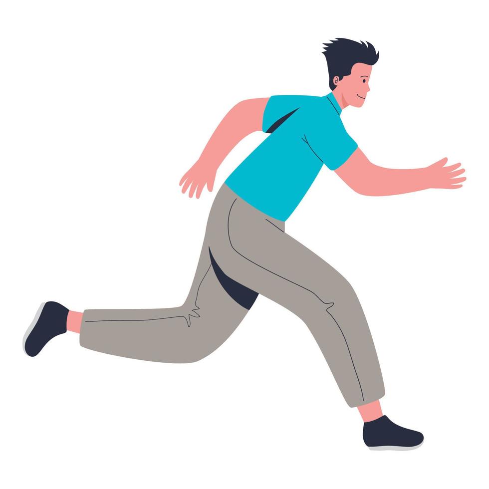 young man worker running vector