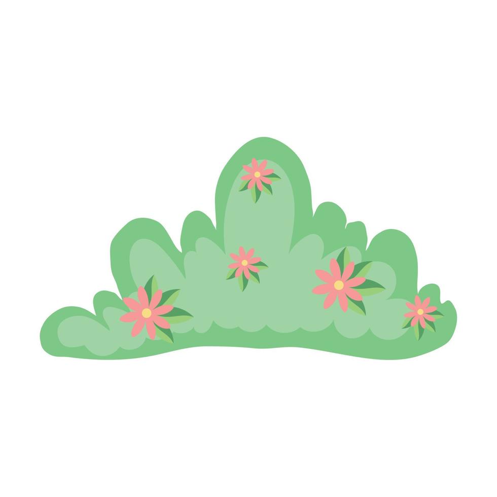 garden bush with flowers vector