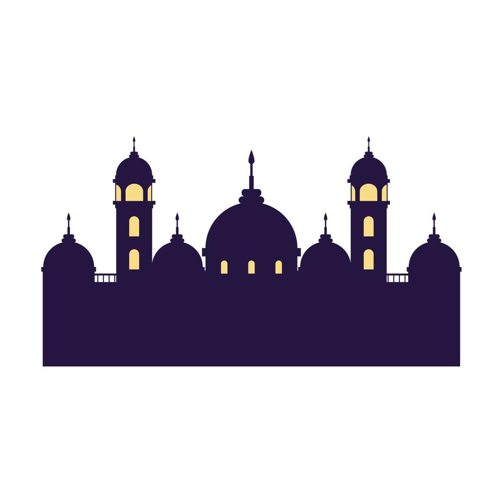 purple mosque silhouette vector