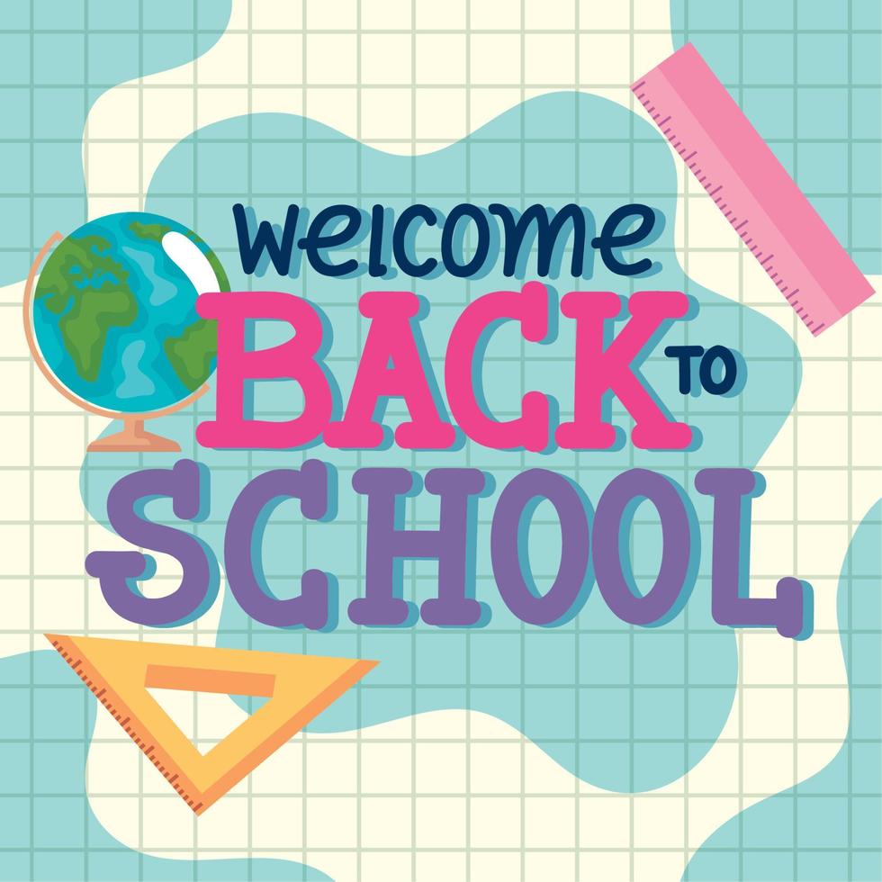 back to school lettering poster vector