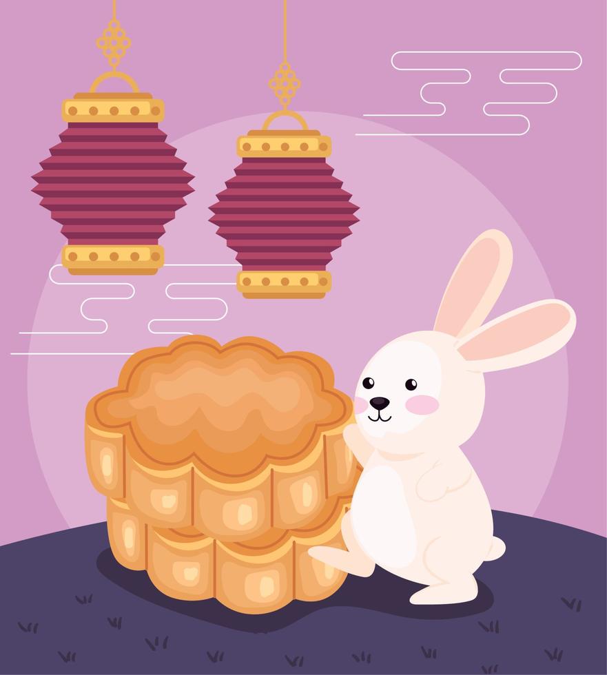 chinese moon festival poster vector