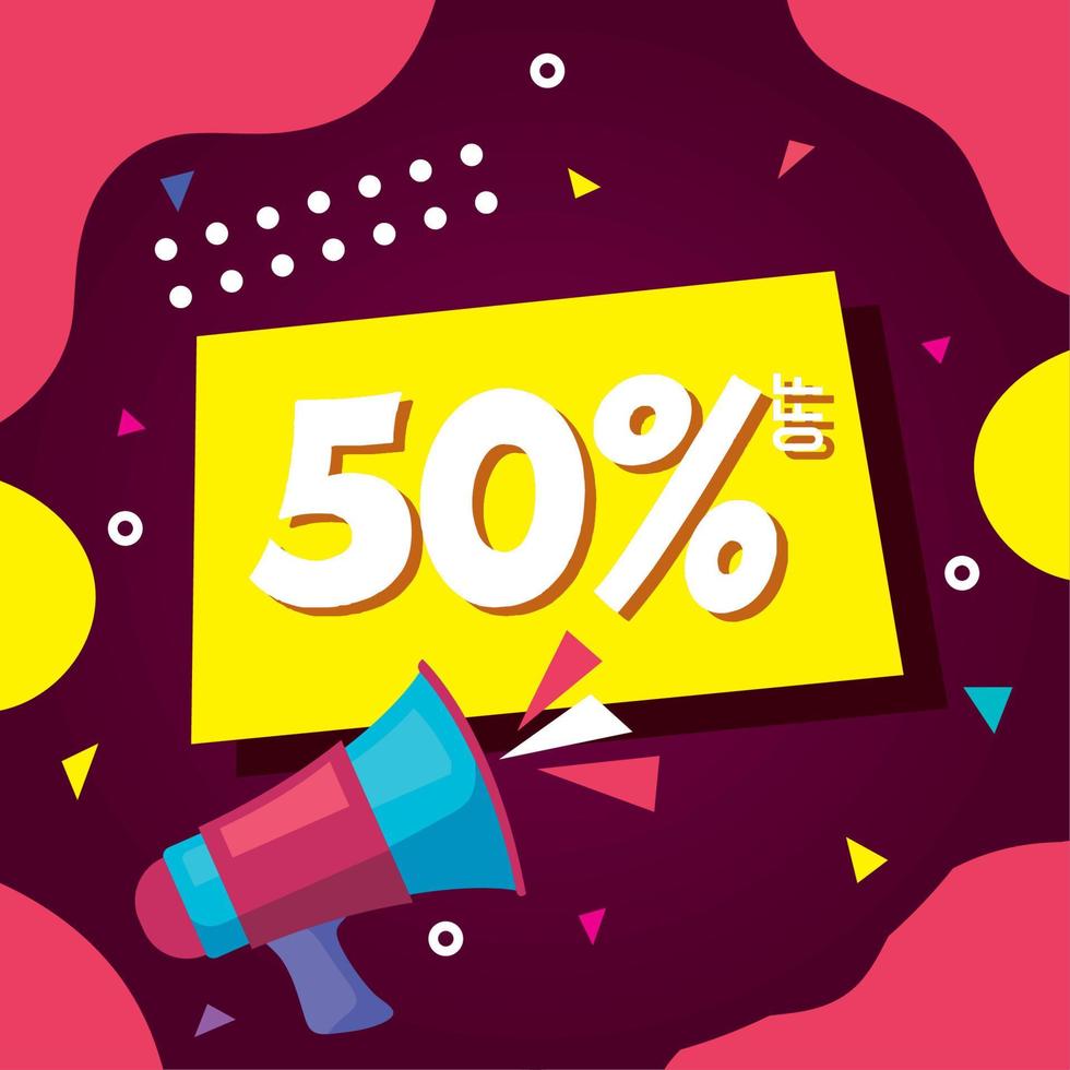 50 percent offer banner vector