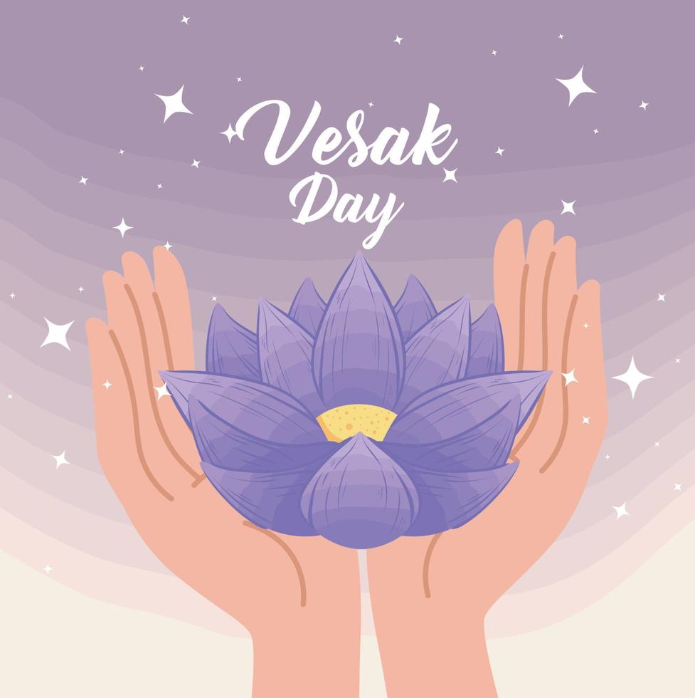 vesak day lettering card vector