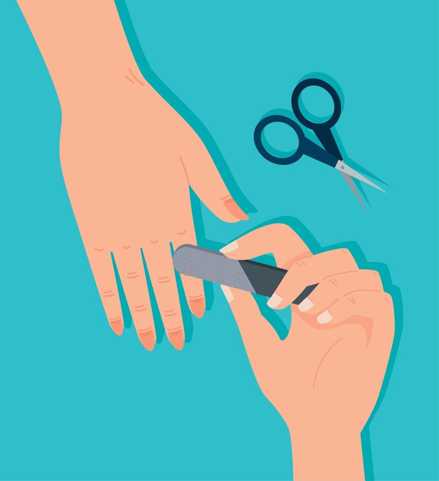 hands filing the nails service 11226574 Vector Art at Vecteezy