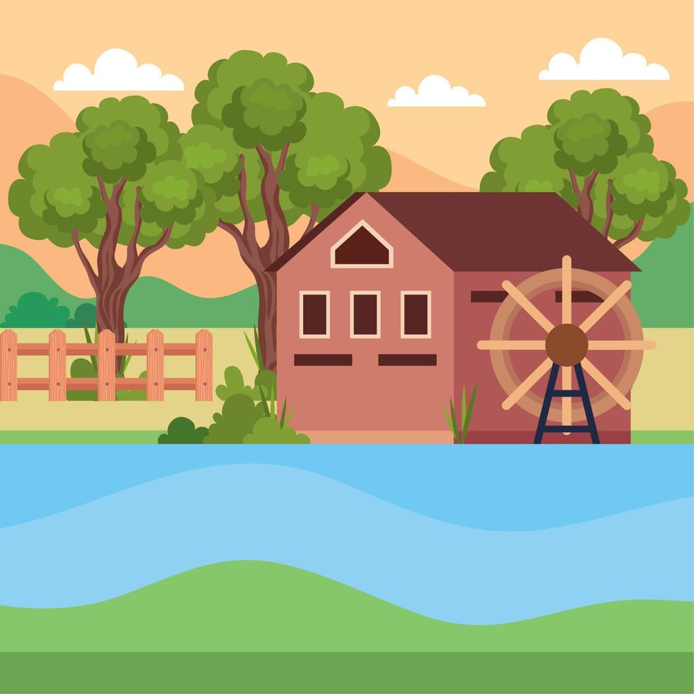 stable and lake vector