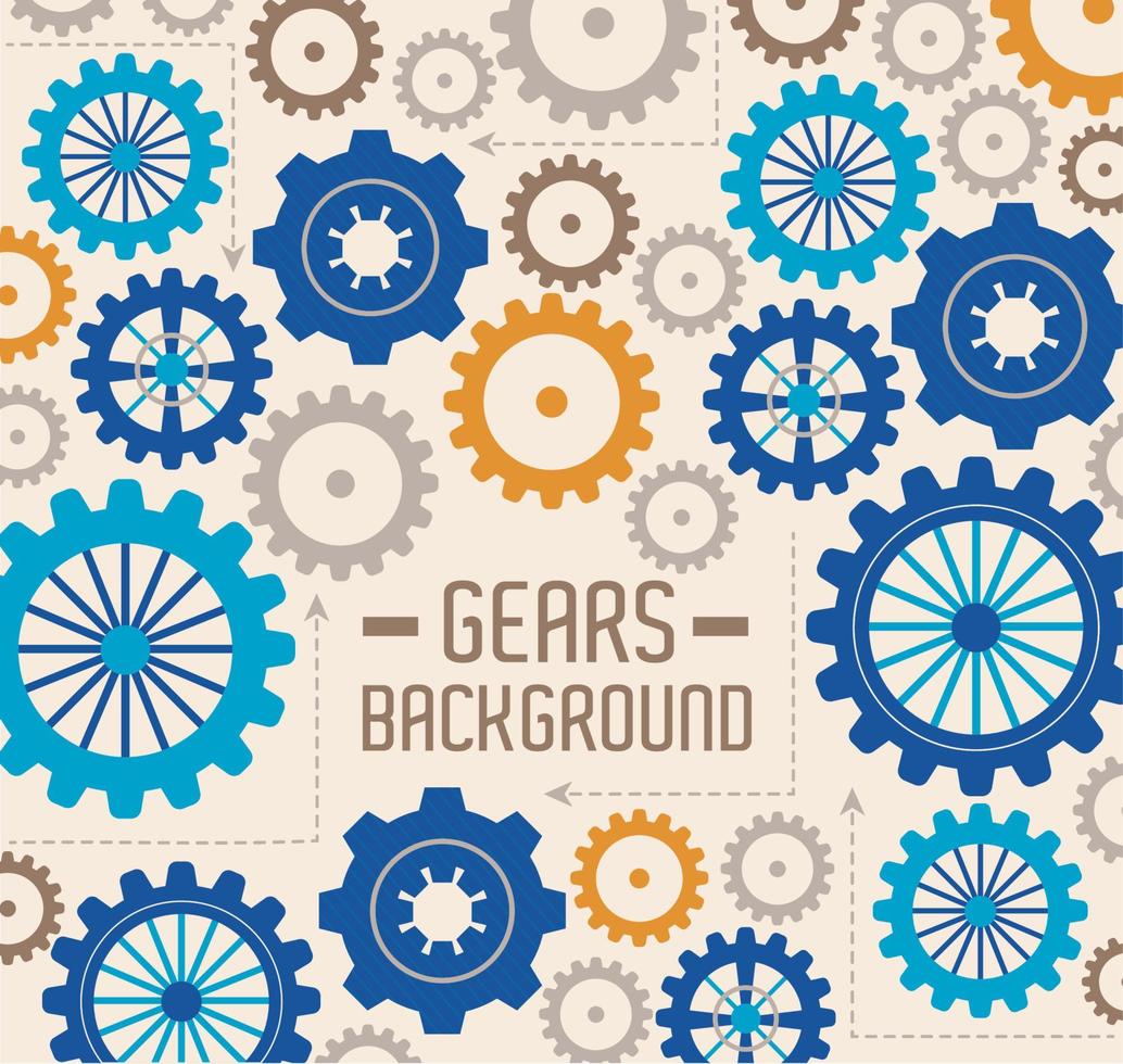 gears background lettering in pattern vector