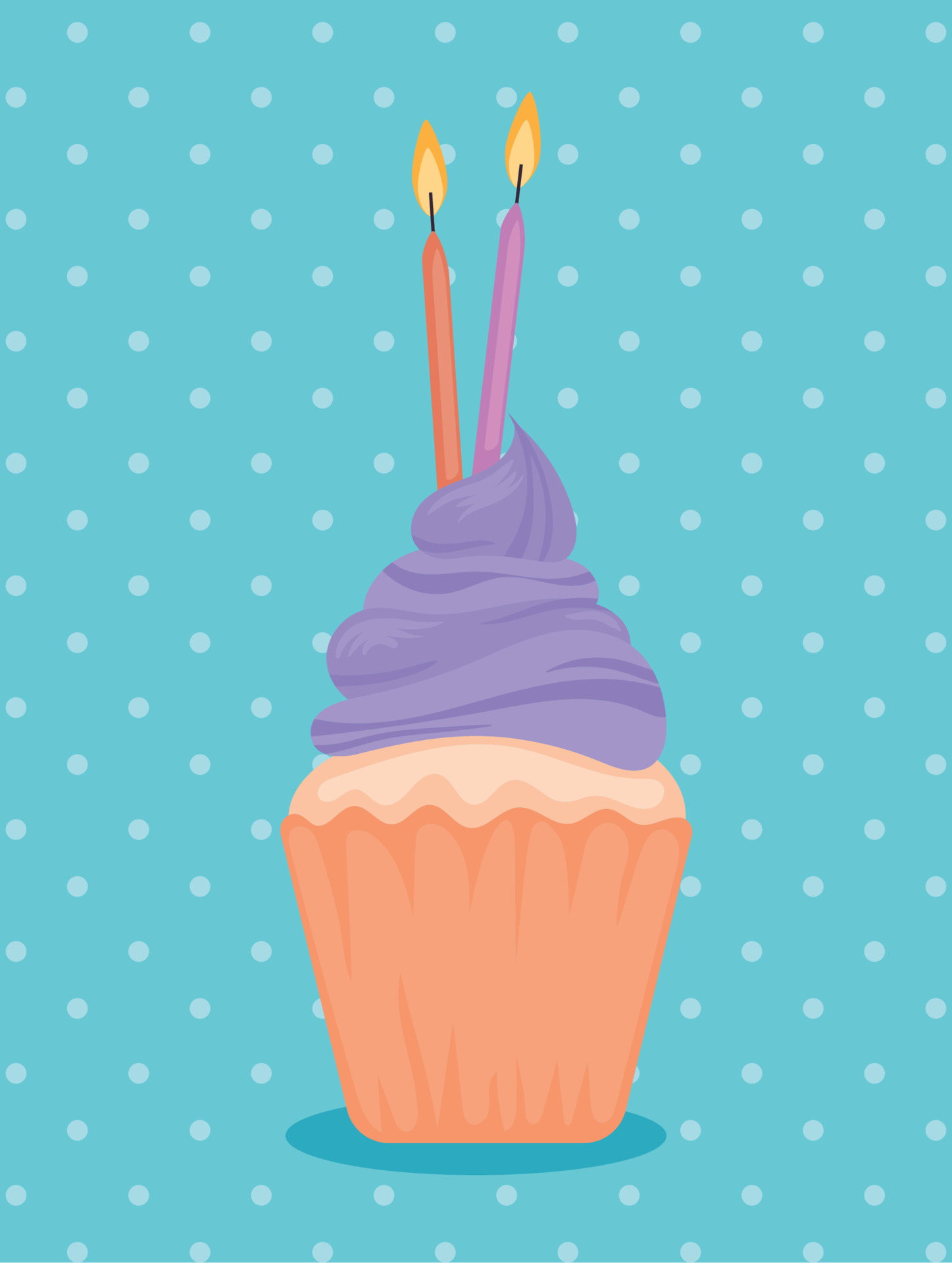 birthdat cupcake with candles 11226615 Vector Art at Vecteezy