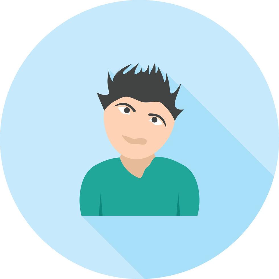 Man in Weird Expression Flat Long Shadow Icon vector