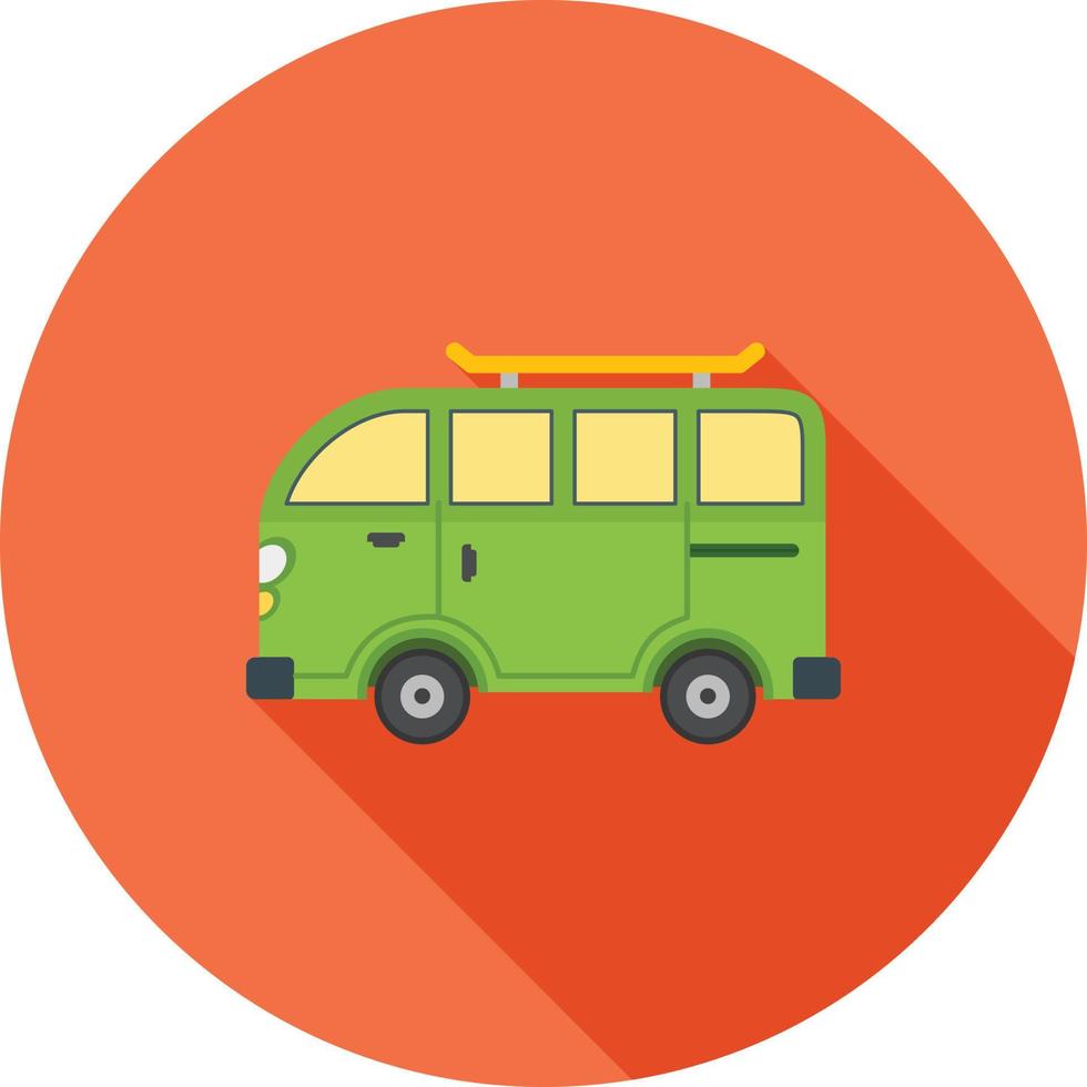 Van Flat Long Shadow Icon vector