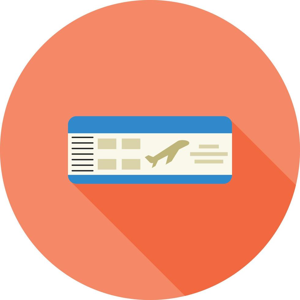 Plane Tickets Flat Long Shadow Icon vector