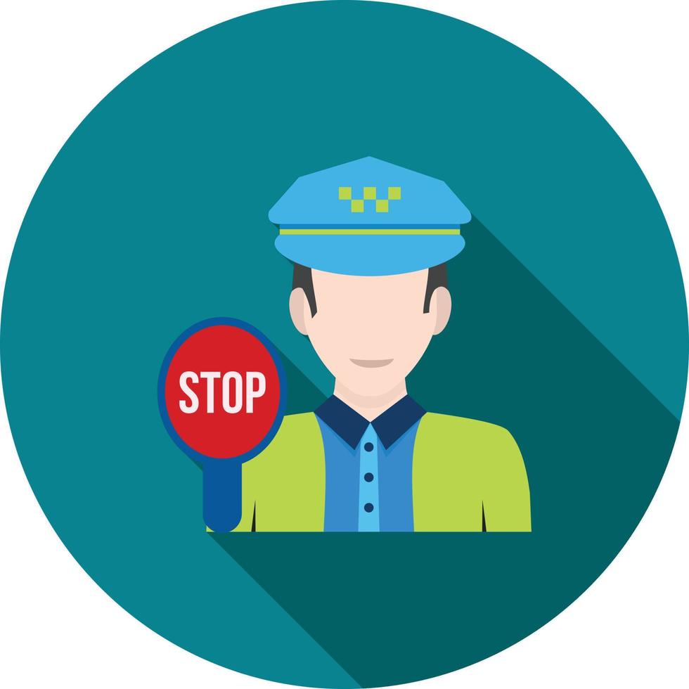 Traffic Police Flat Long Shadow Icon vector