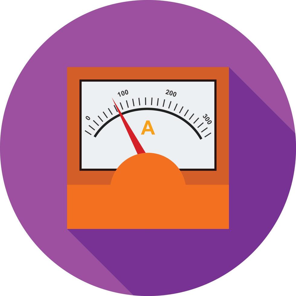 Ammeter Flat Long Shadow Icon vector