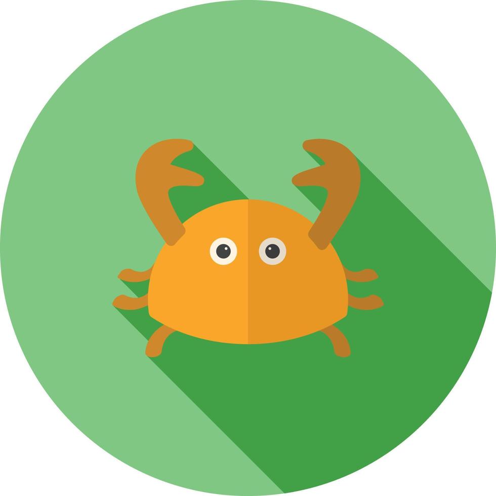 Crab Flat Long Shadow Icon vector