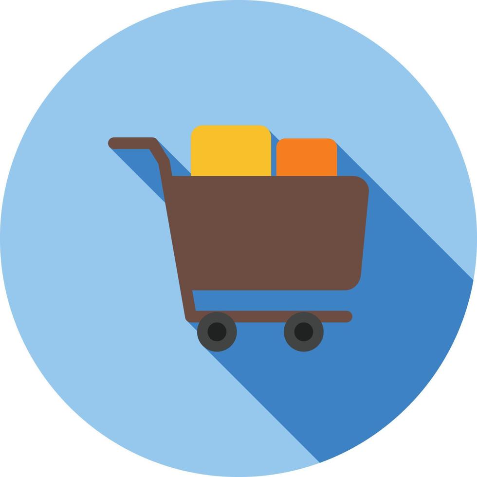 Full Cart Flat Long Shadow Icon vector