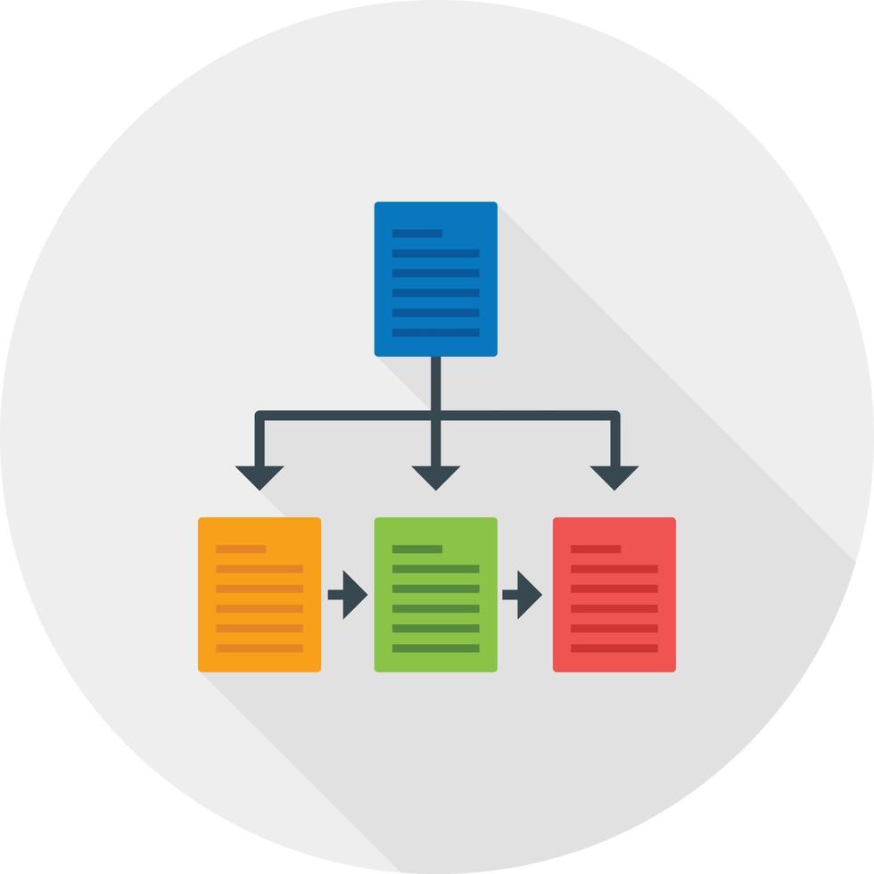 Flowchart Flat Long Shadow Icon vector