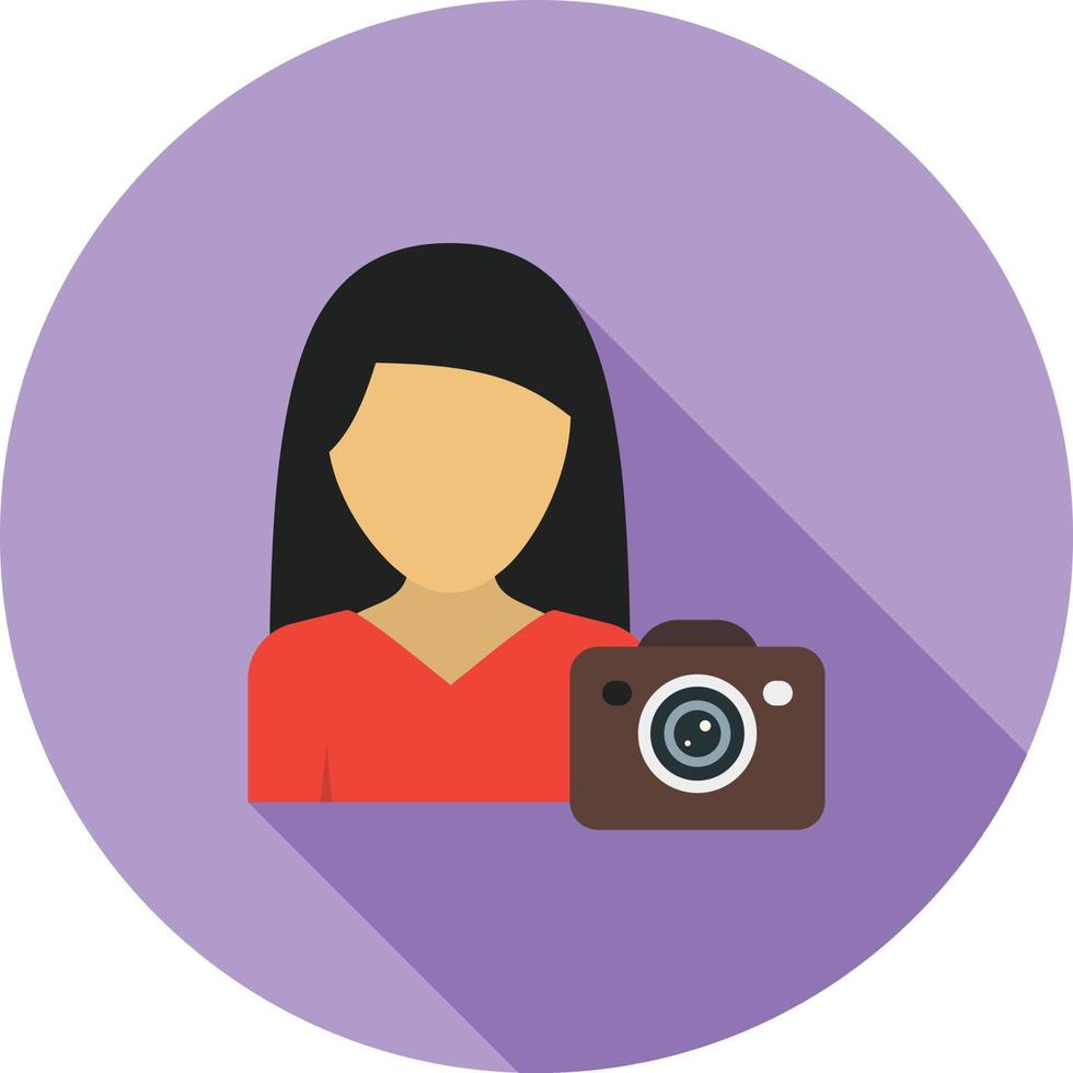 Photographer Flat Long Shadow Icon vector