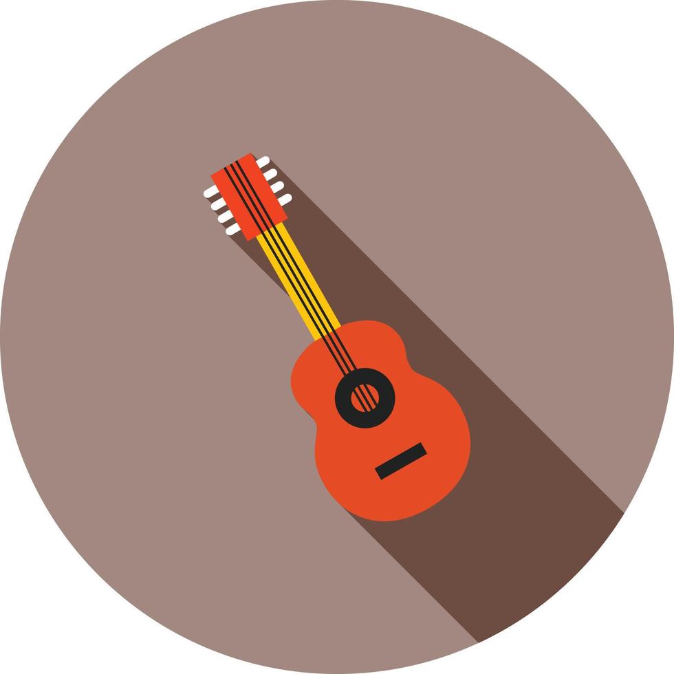 Icono de sombra larga plana de guitarra vector