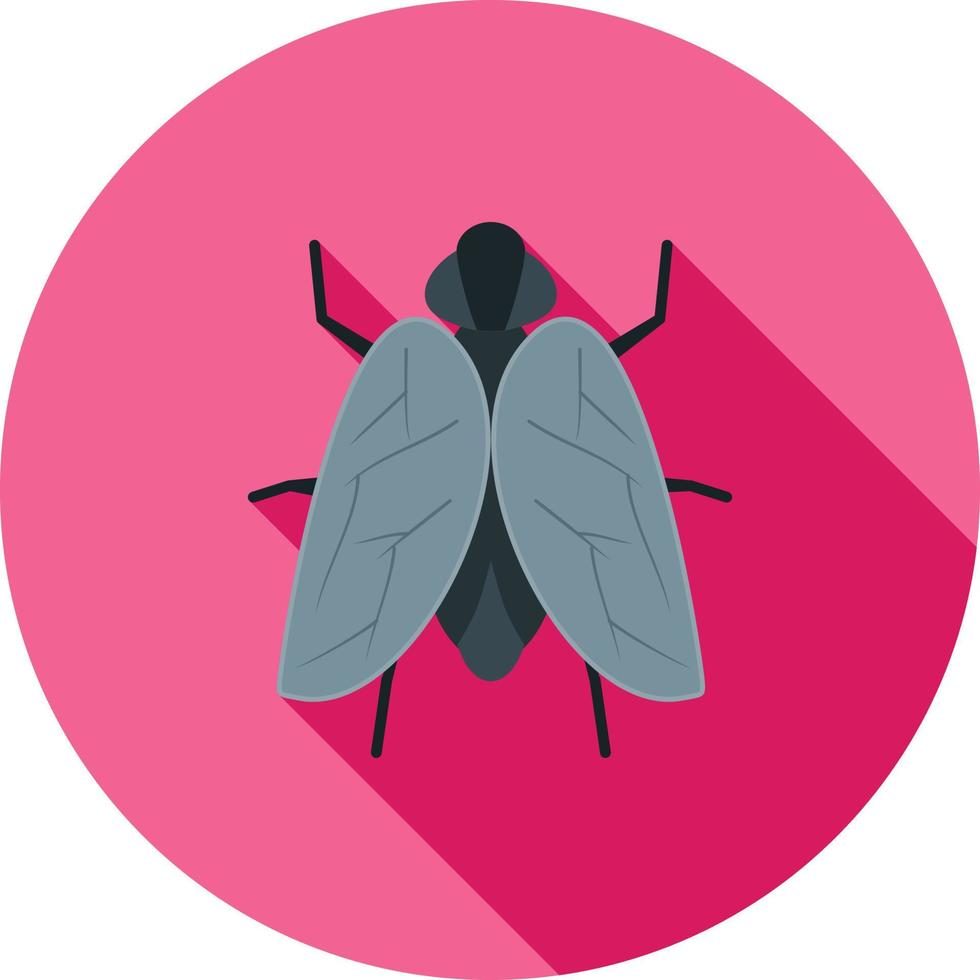 icono de sombra larga plana fly ii vector