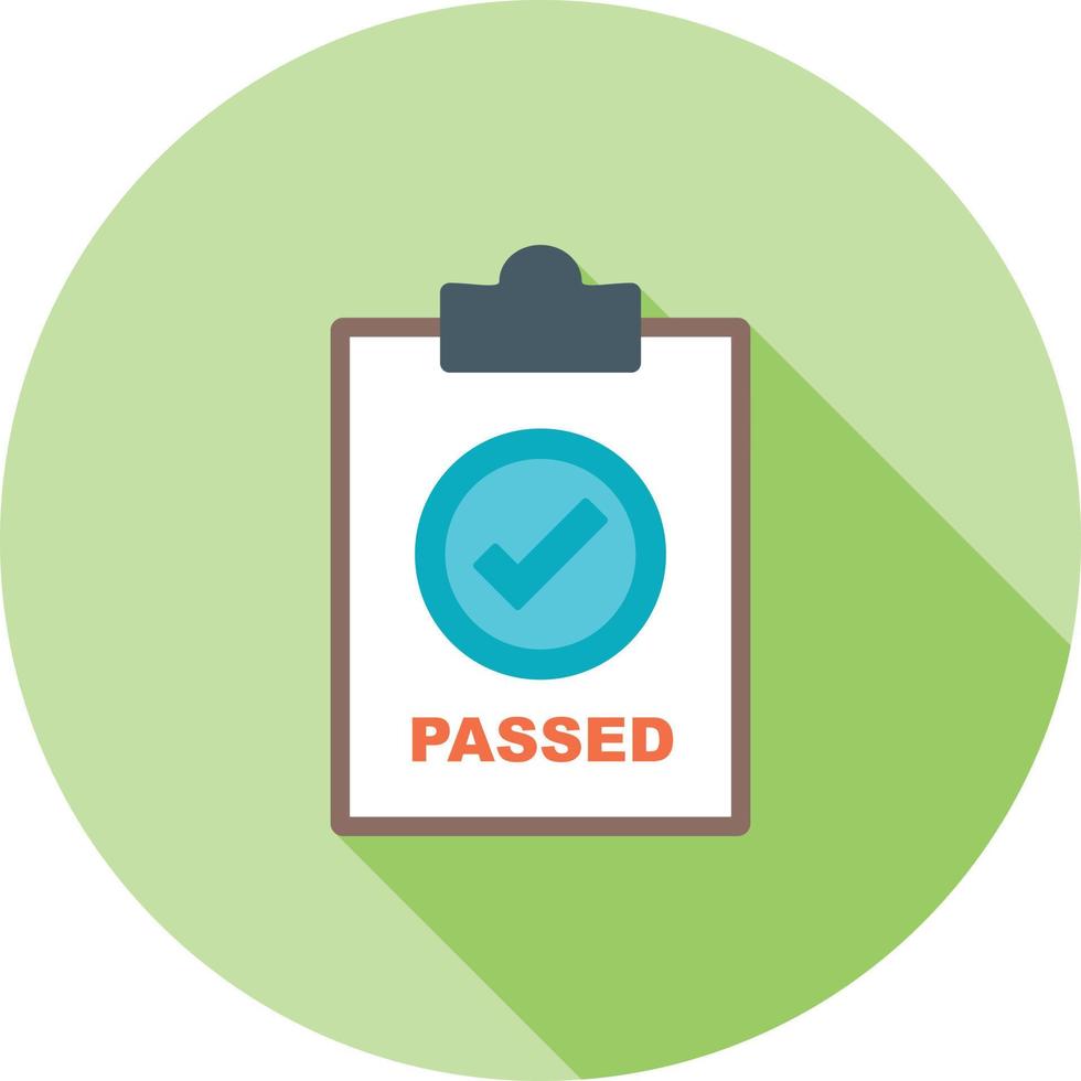 QC Passed Flat Long Shadow Icon vector