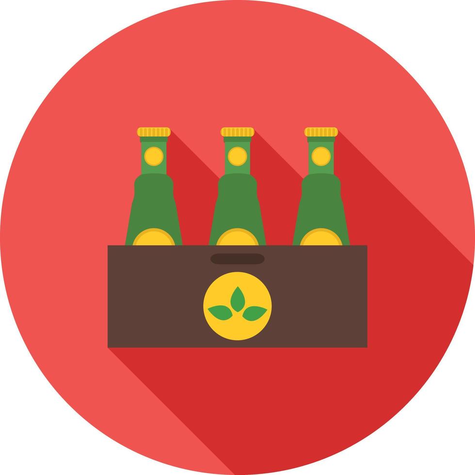 paquete de cervezas plana larga sombra icono vector