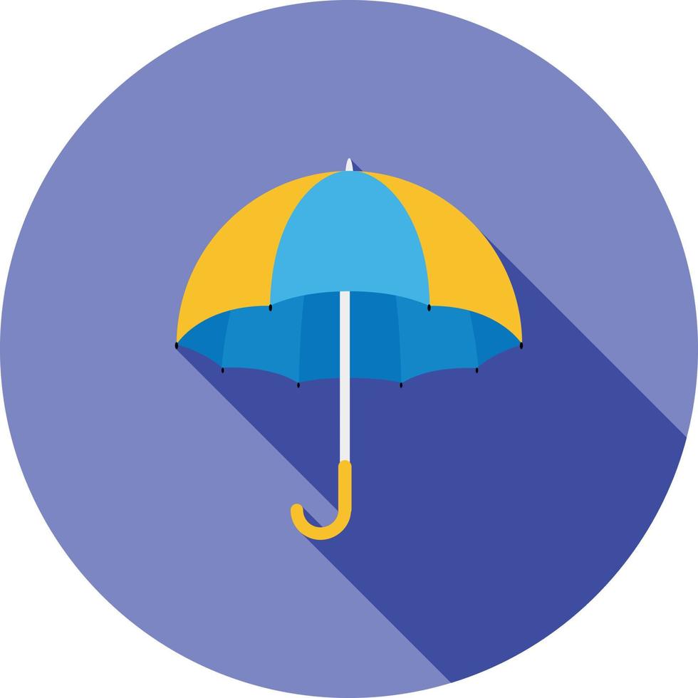 Umbrella Flat Long Shadow Icon vector