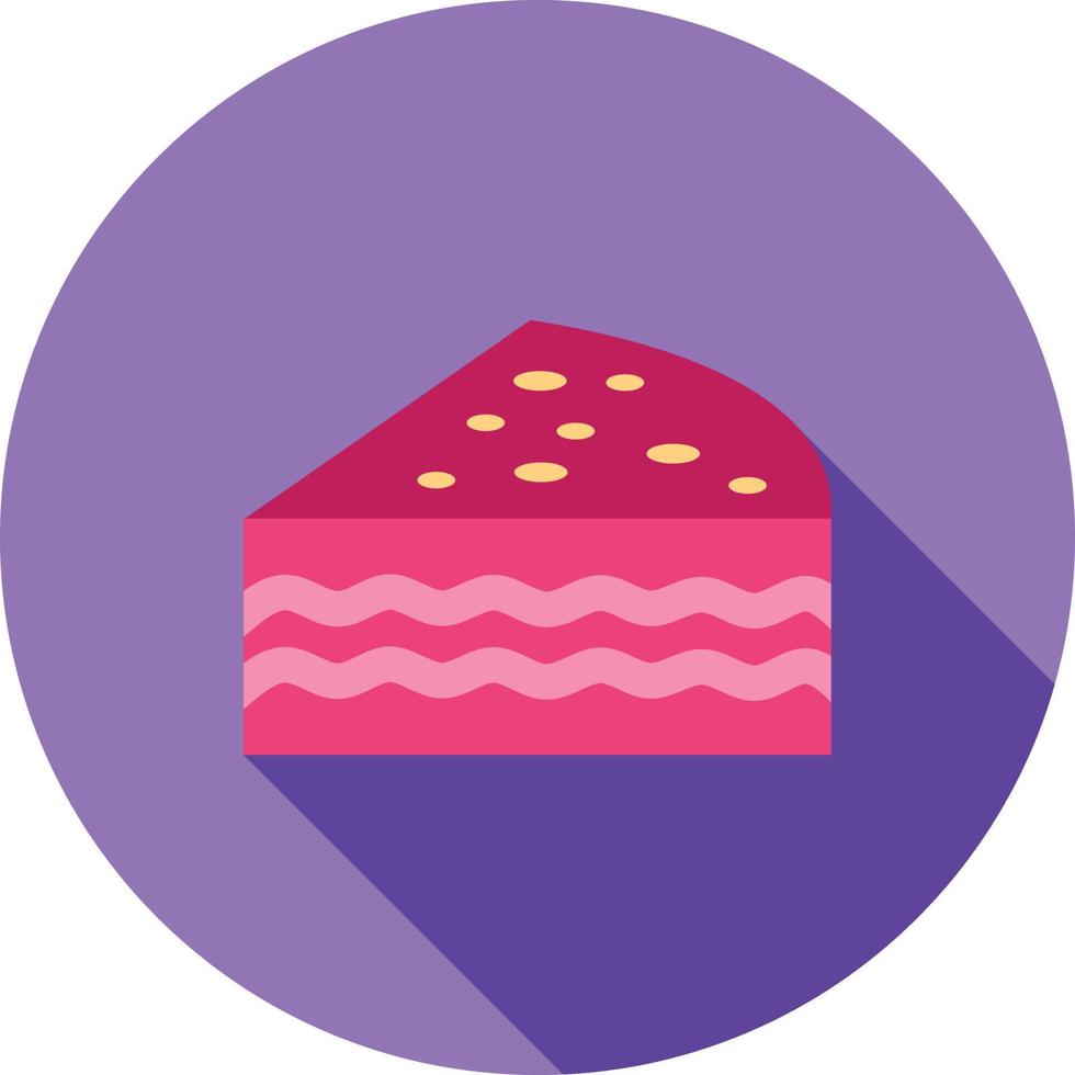 pieza de pastel de chocolate icono de sombra larga plana vector