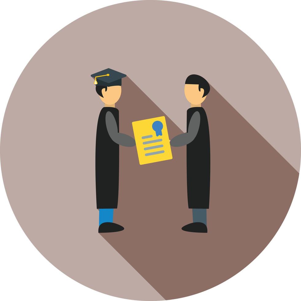 Receiving Degree Flat Long Shadow Icon vector