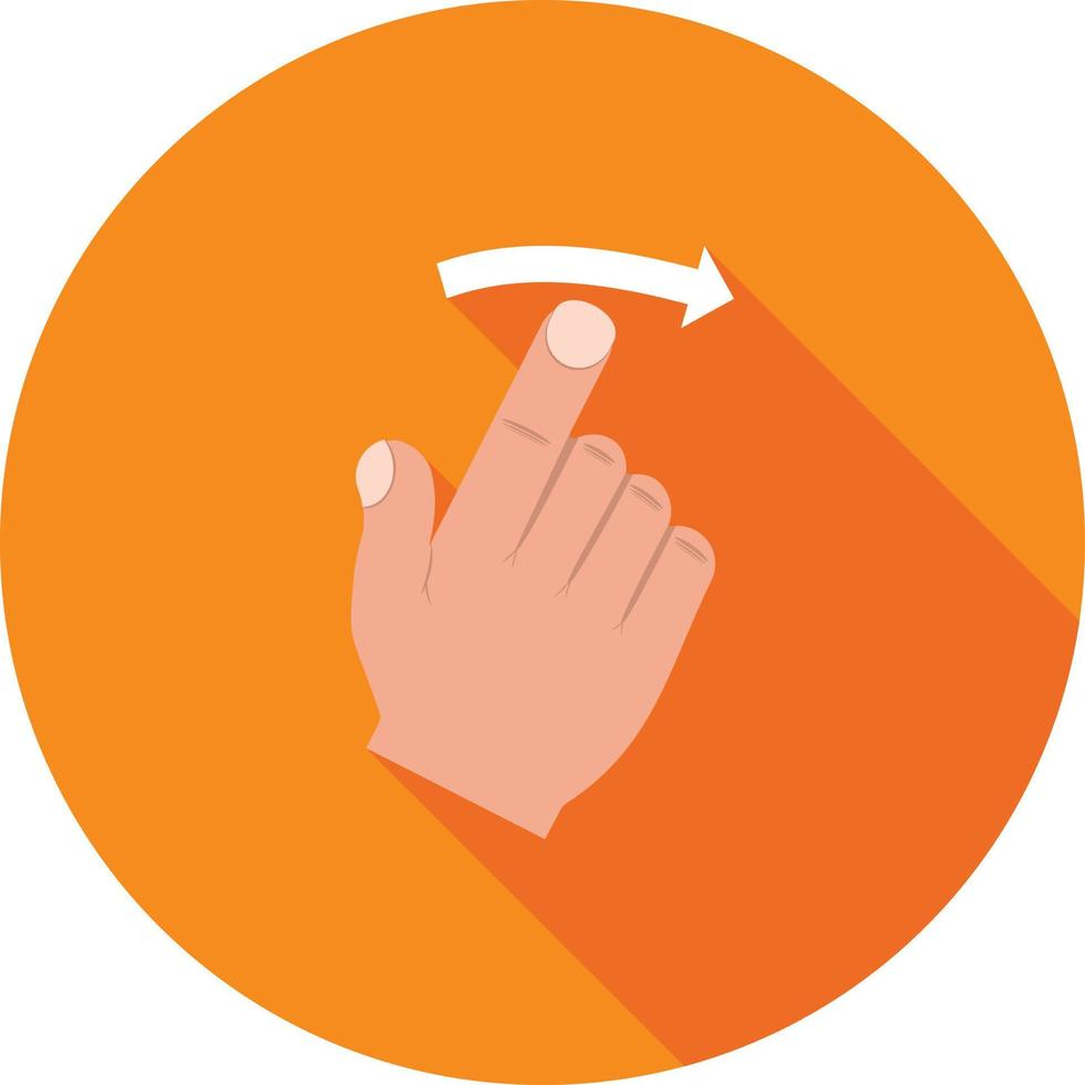 Swipe Right Flat Long Shadow Icon vector