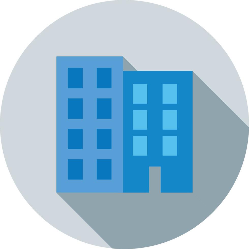 Office Building Flat Long Shadow Icon vector