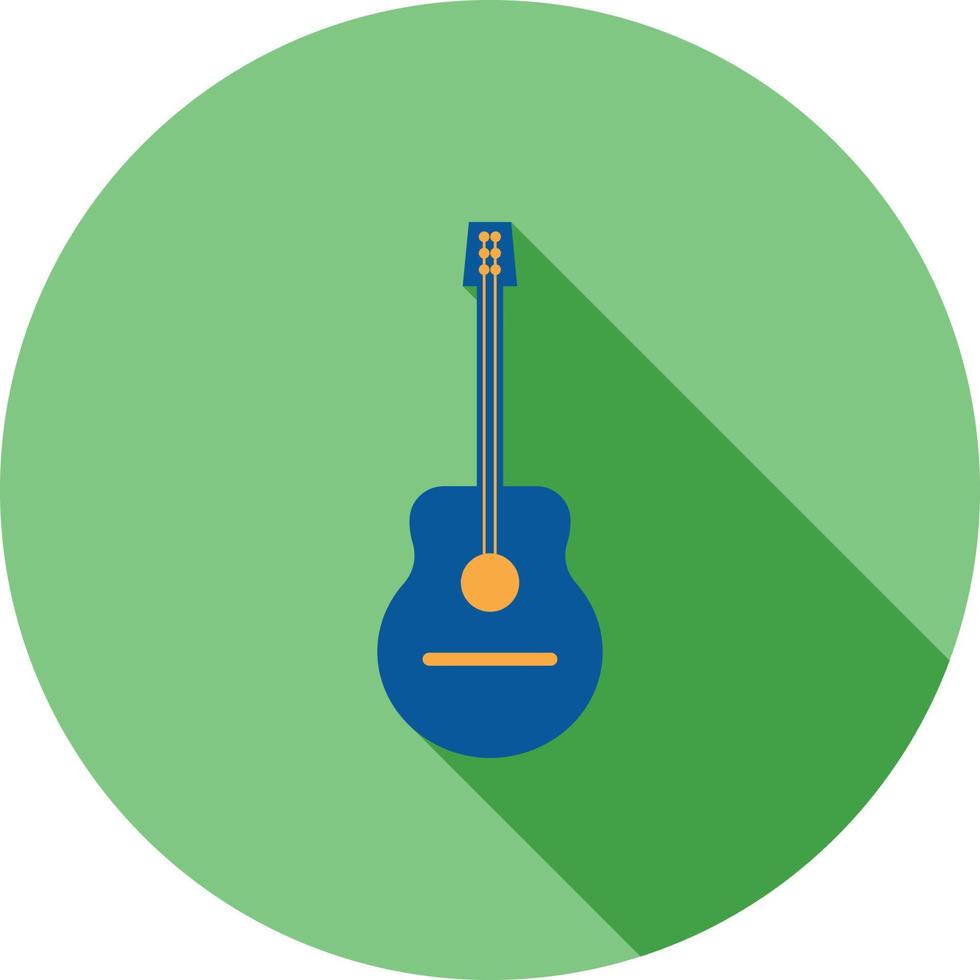 Icono de sombra larga plana de guitarra vector