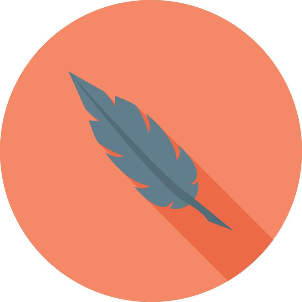 Feather Flat Long Shadow Icon vector