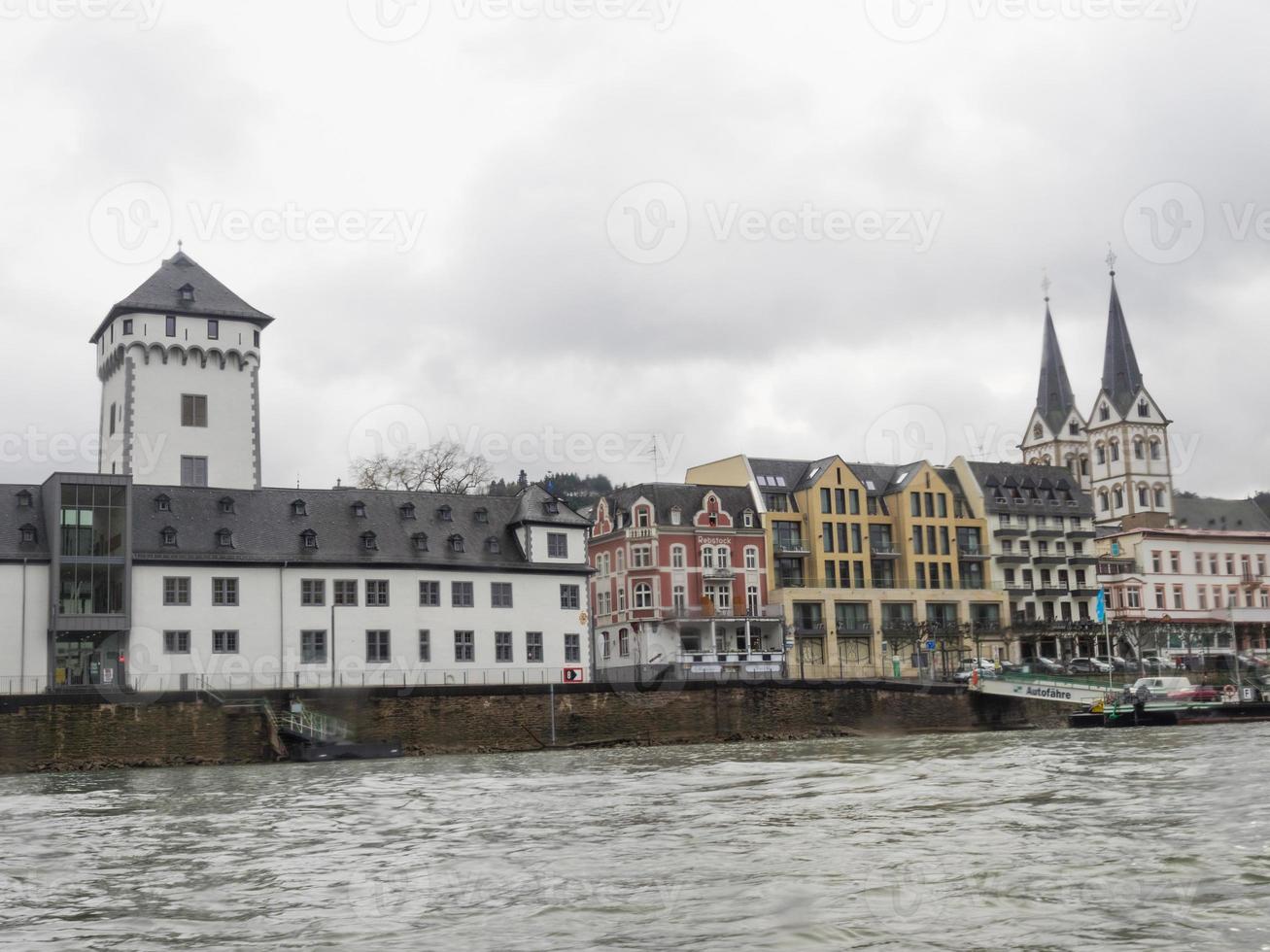 hiking at the rhine river in germany photo