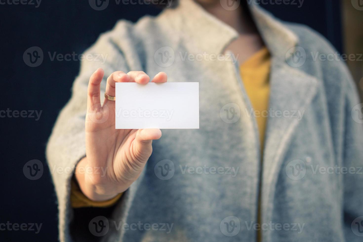 Blank business card. photo