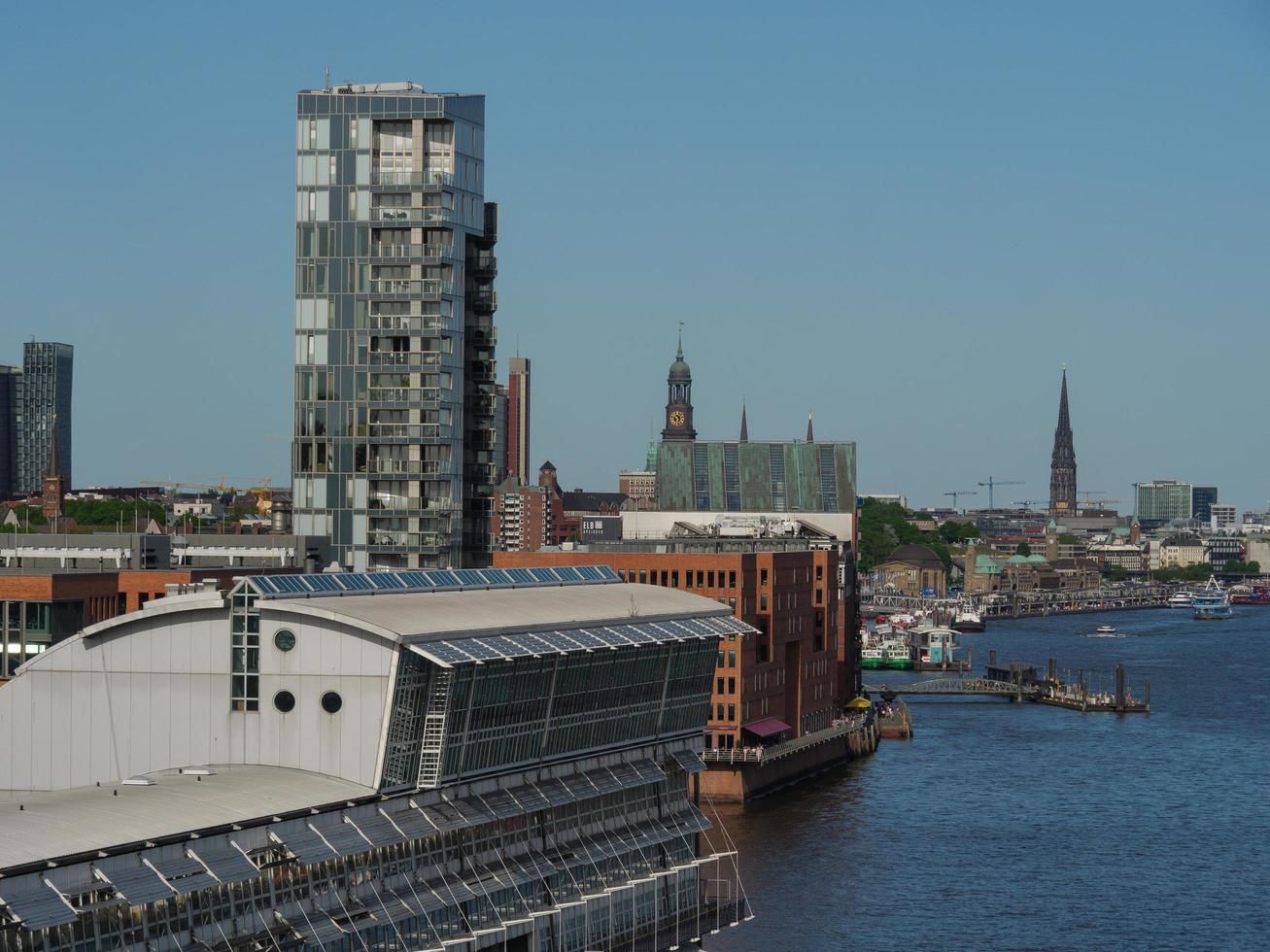 hamburg,germany,2022-the port of Hamburg and the river elbe photo