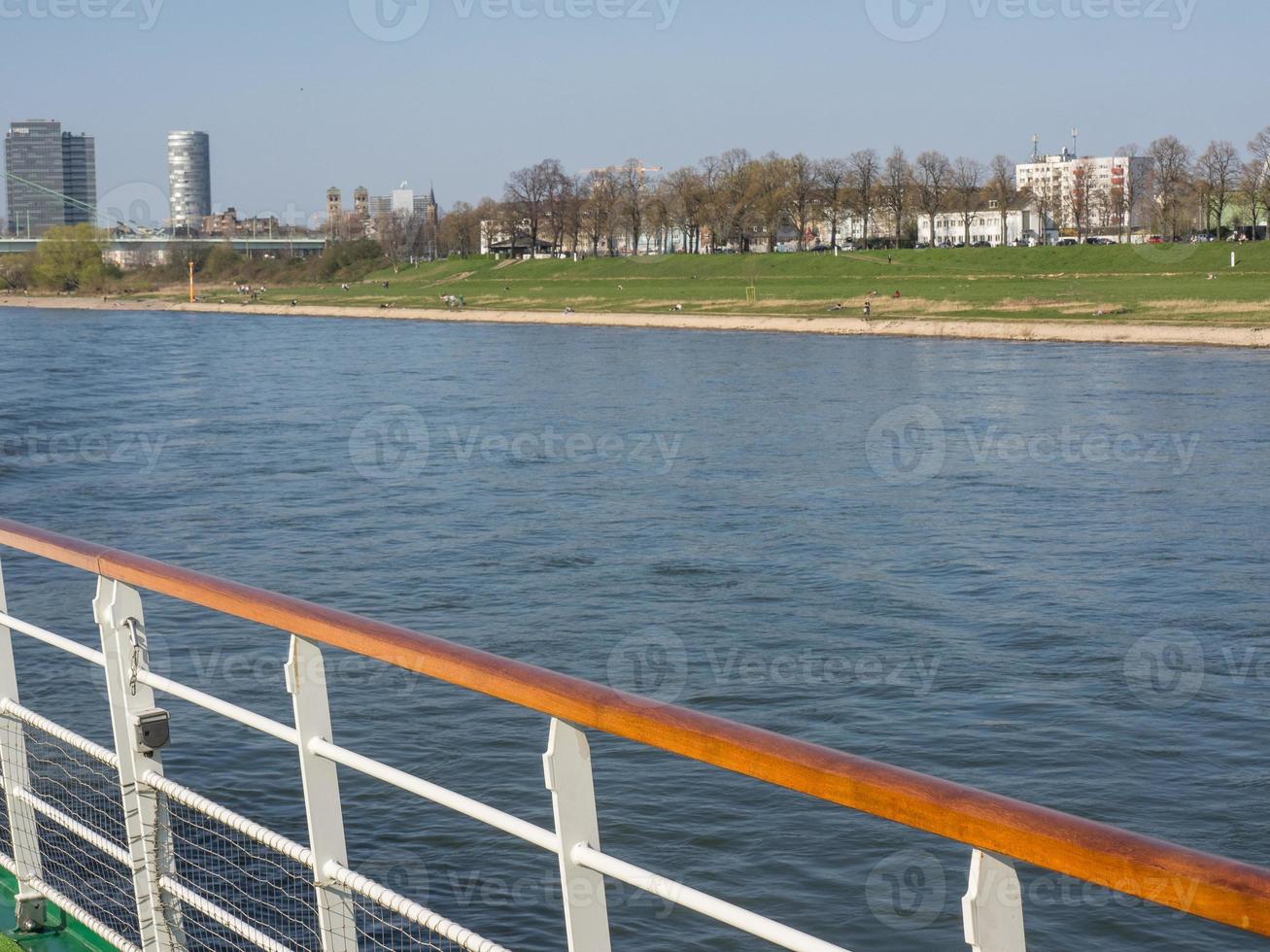 the river rhine near cologne in germany photo