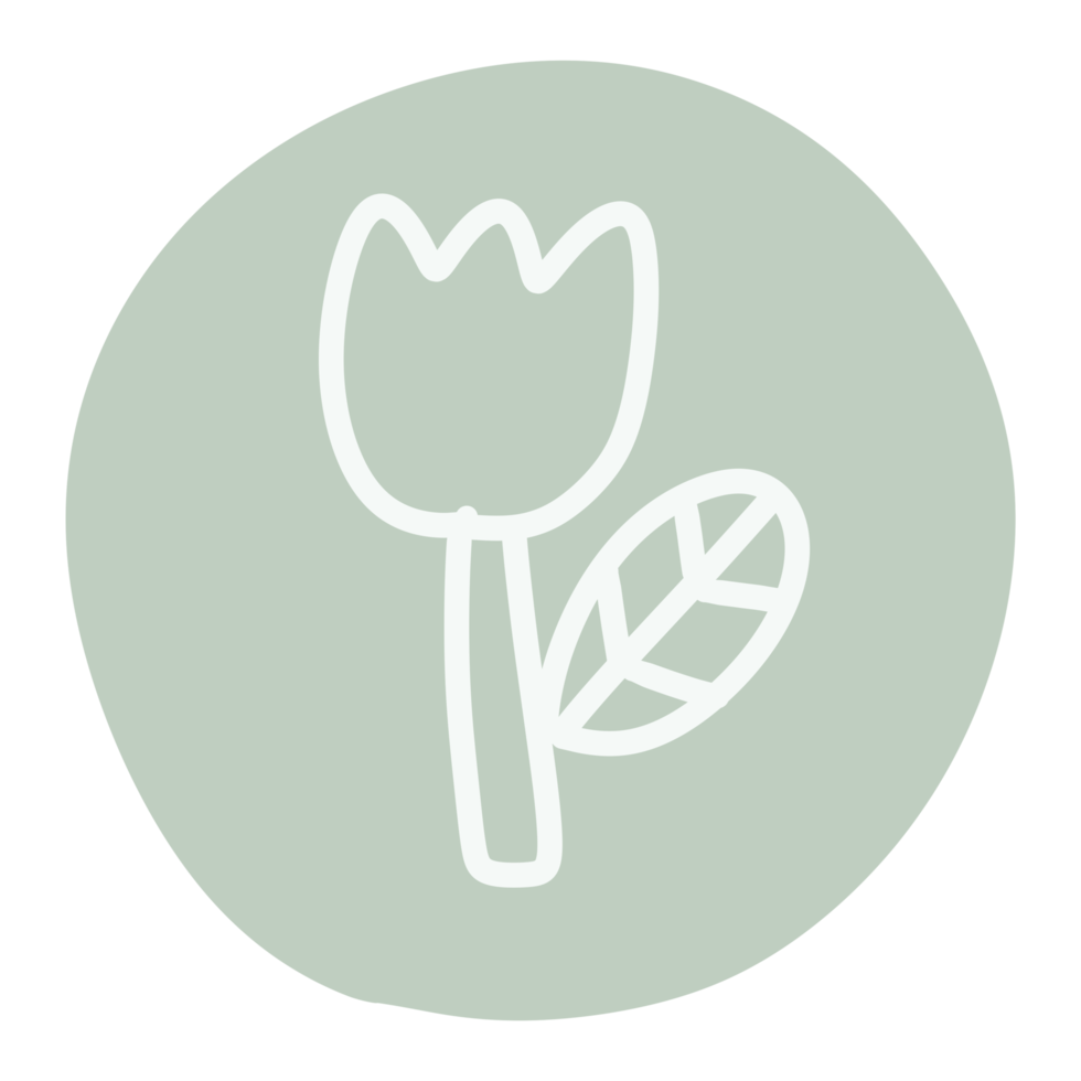Outline floral and leaf sticker png