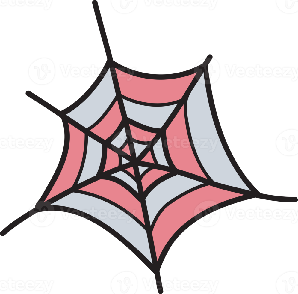 dibujado a mano ilustración de telaraña de halloween sobre fondo transparente png