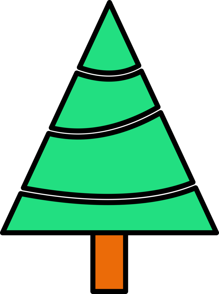 design de símbolo de sinal de ícone de árvore de natal png