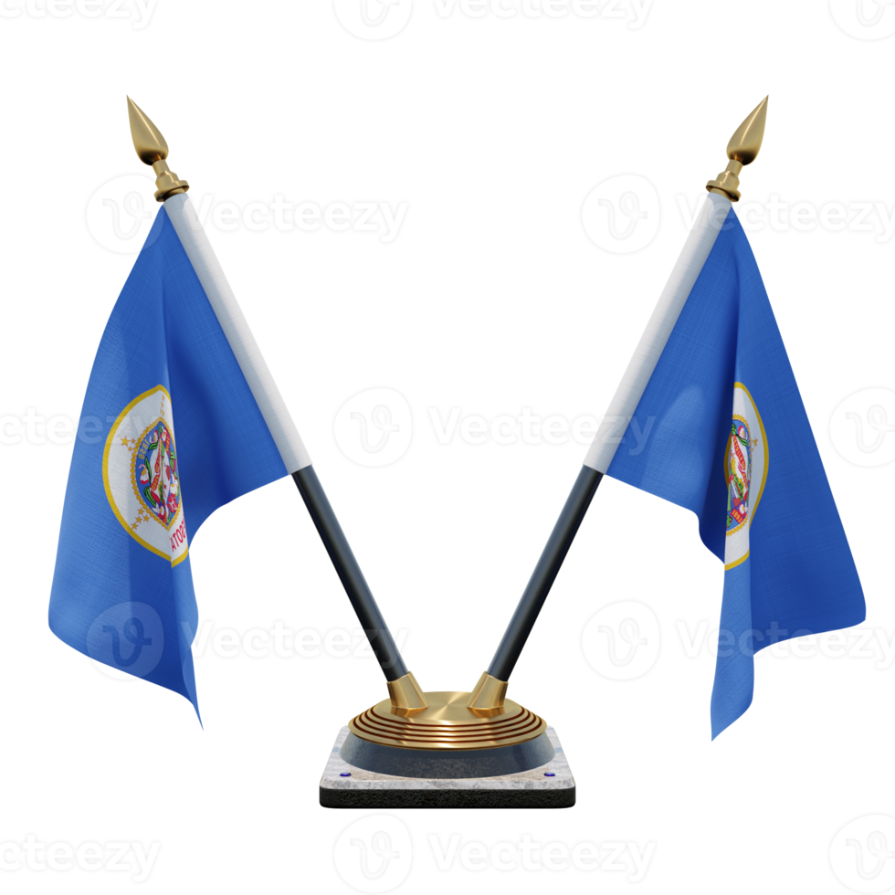 Minnesota 3d illustration Double V Desk Flag Stand png