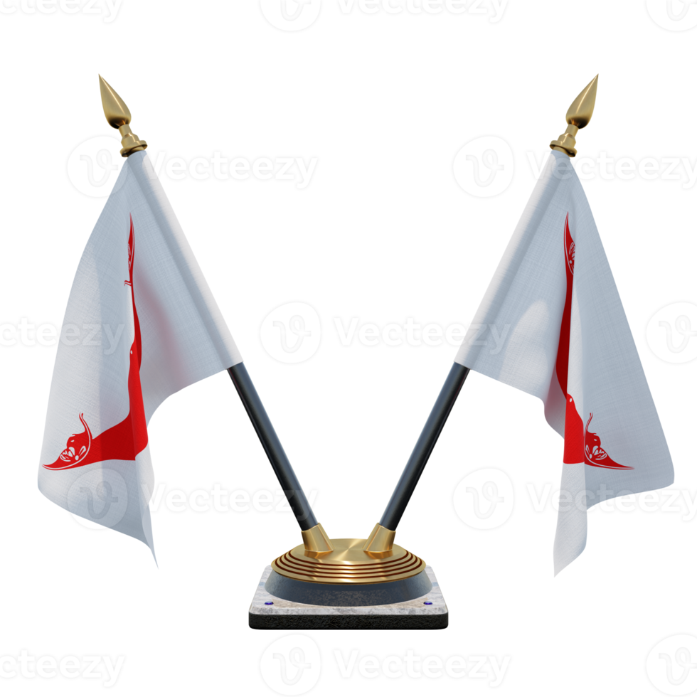 Rapa Nui Chile 3d illustration Double V Desk Flag Stand png
