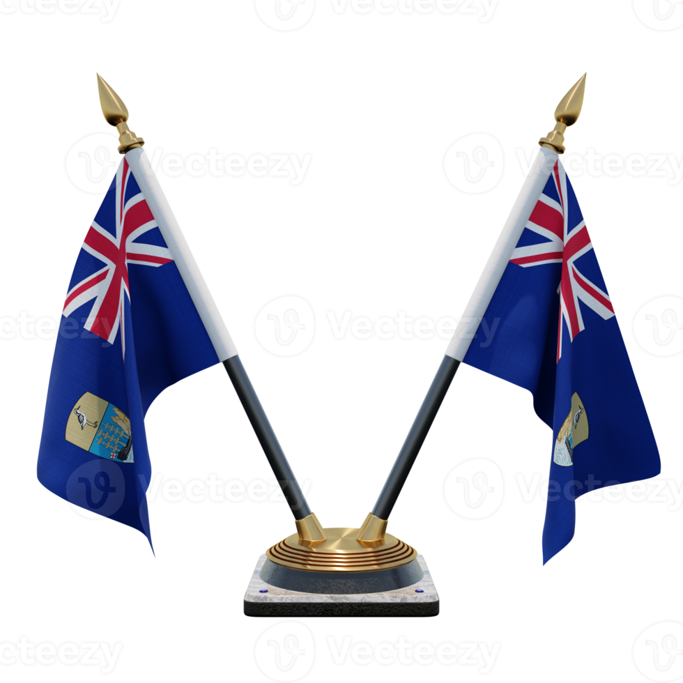 Saint Helena 3d illustration Double V Desk Flag Stand png