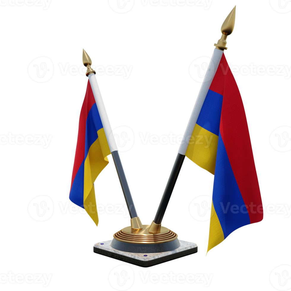 Armenia 3d illustration Double V Desk Flag Stand png