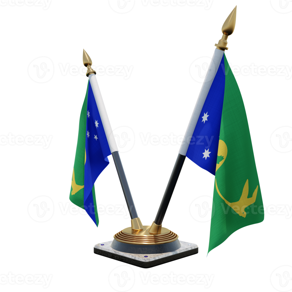Christmas Island 3d illustration Double V Desk Flag Stand png
