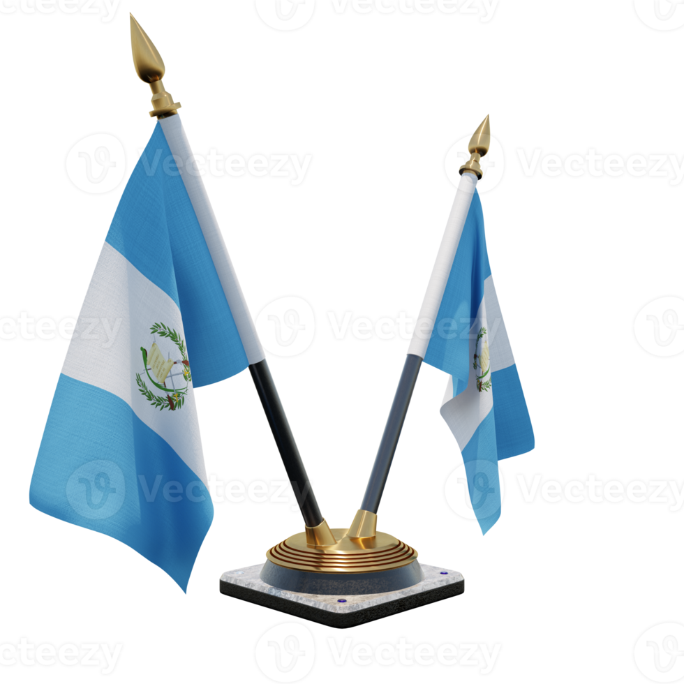 guatemala ilustração 3d dupla v suporte de bandeira de mesa png