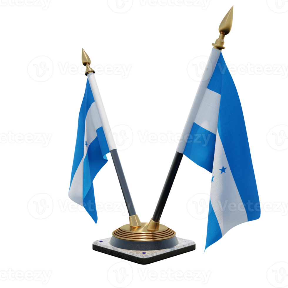 Honduras 3d illustratie dubbele v bureau vlag staan png