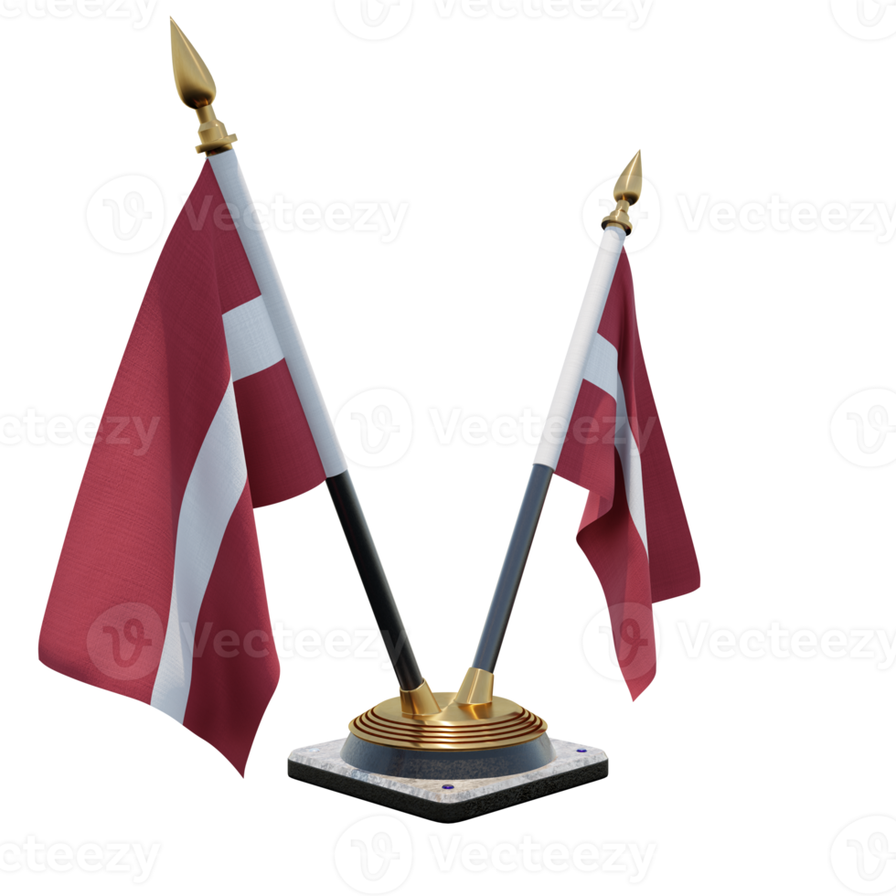 Latvia 3d illustration Double V Desk Flag Stand png