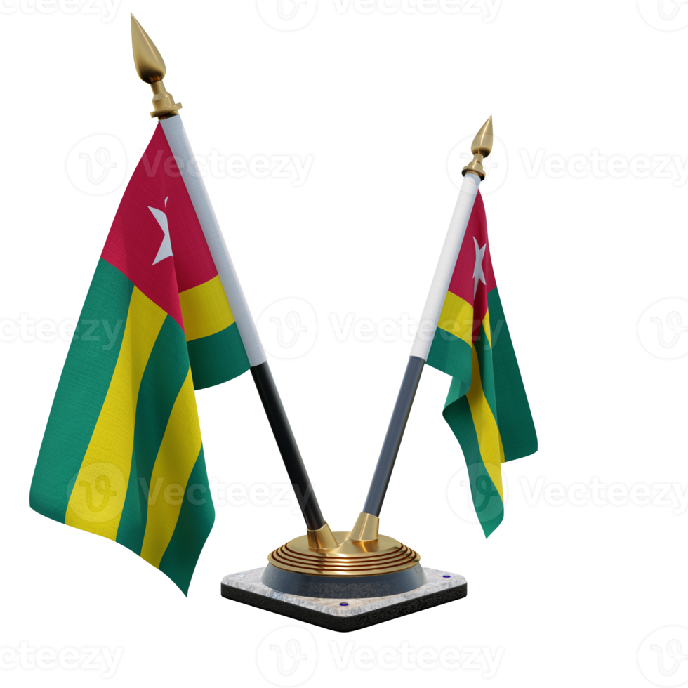 Togo 3d illustration Double V Desk Flag Stand png