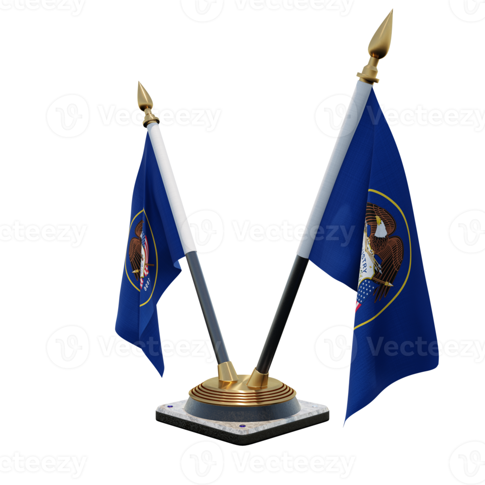 Utah 3d illustration Double V Desk Flag Stand png